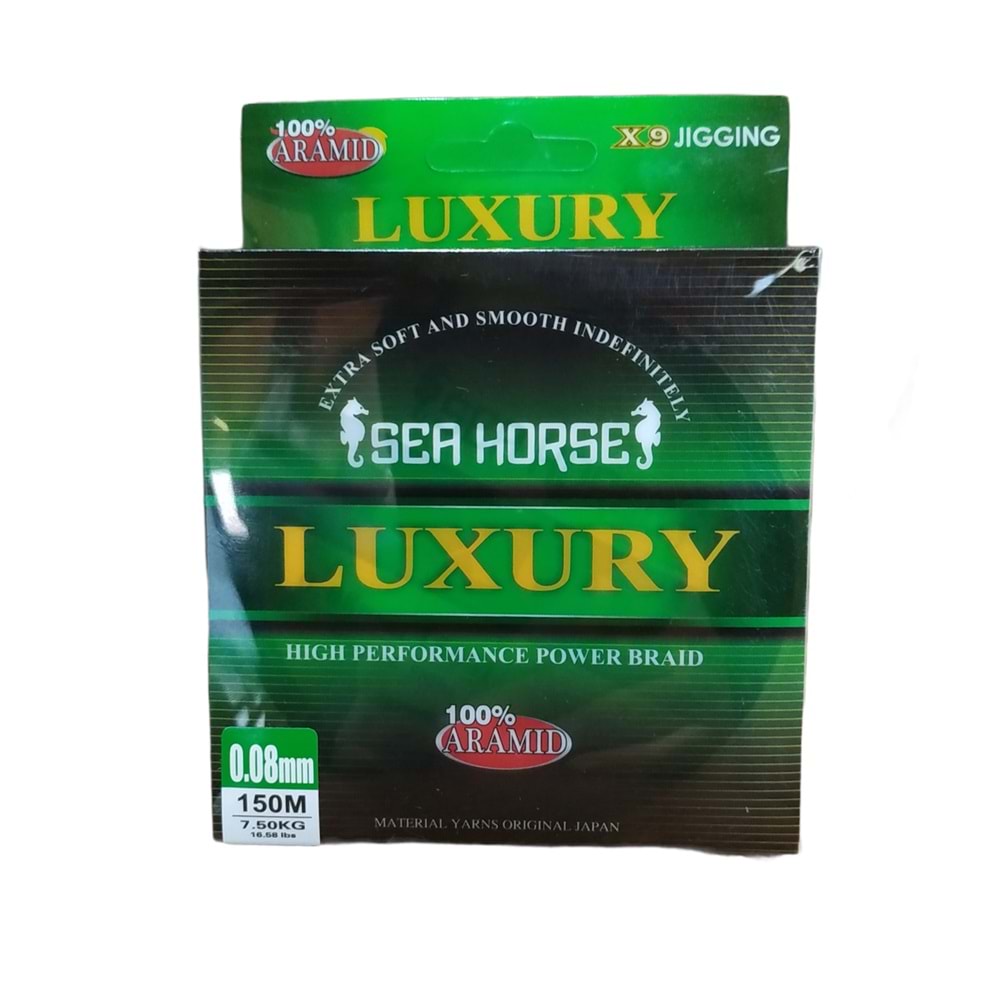 0,08mm 9X Aramid İp Misine Sea Horse Luxury 150M