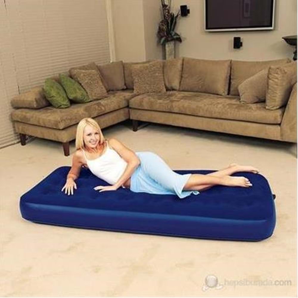 Bestway 67000 Flocked Single Blue Tek Kişilik Şişme