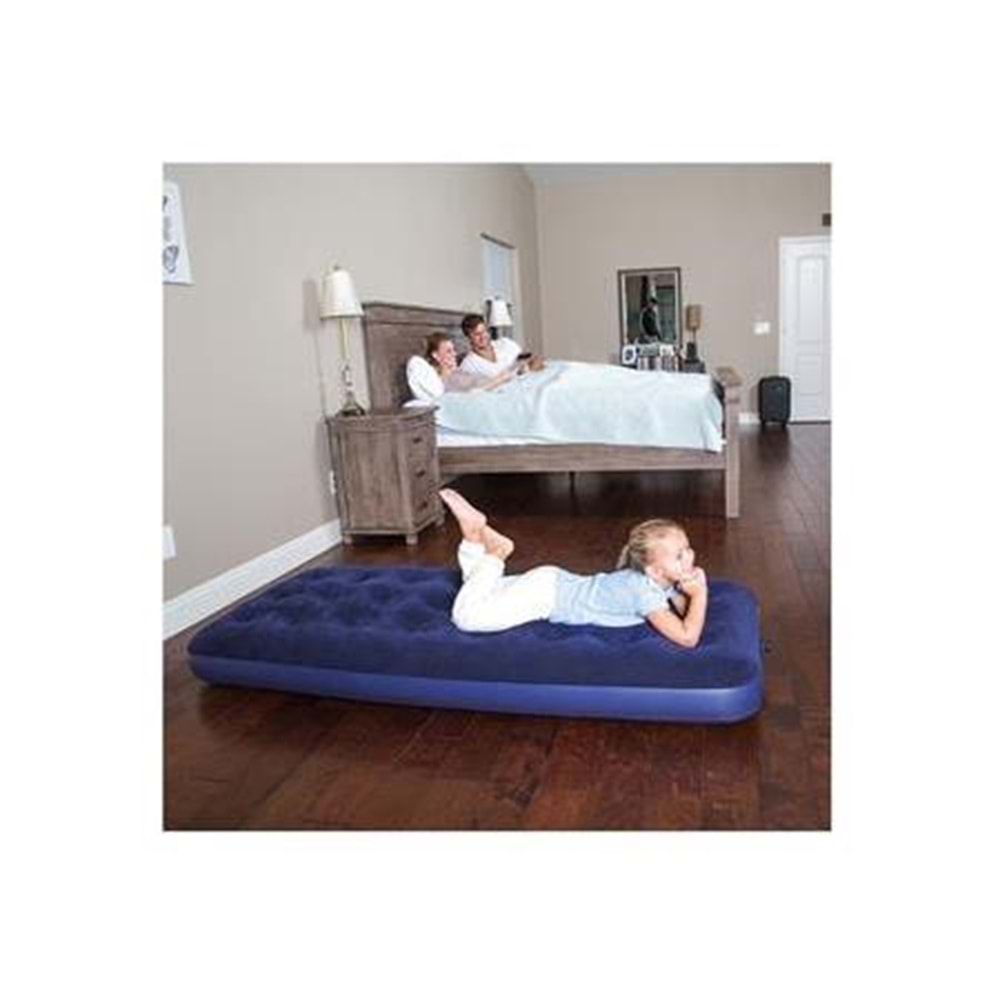 Bestway 67000 Flocked Single Blue Tek Kişilik Şişme