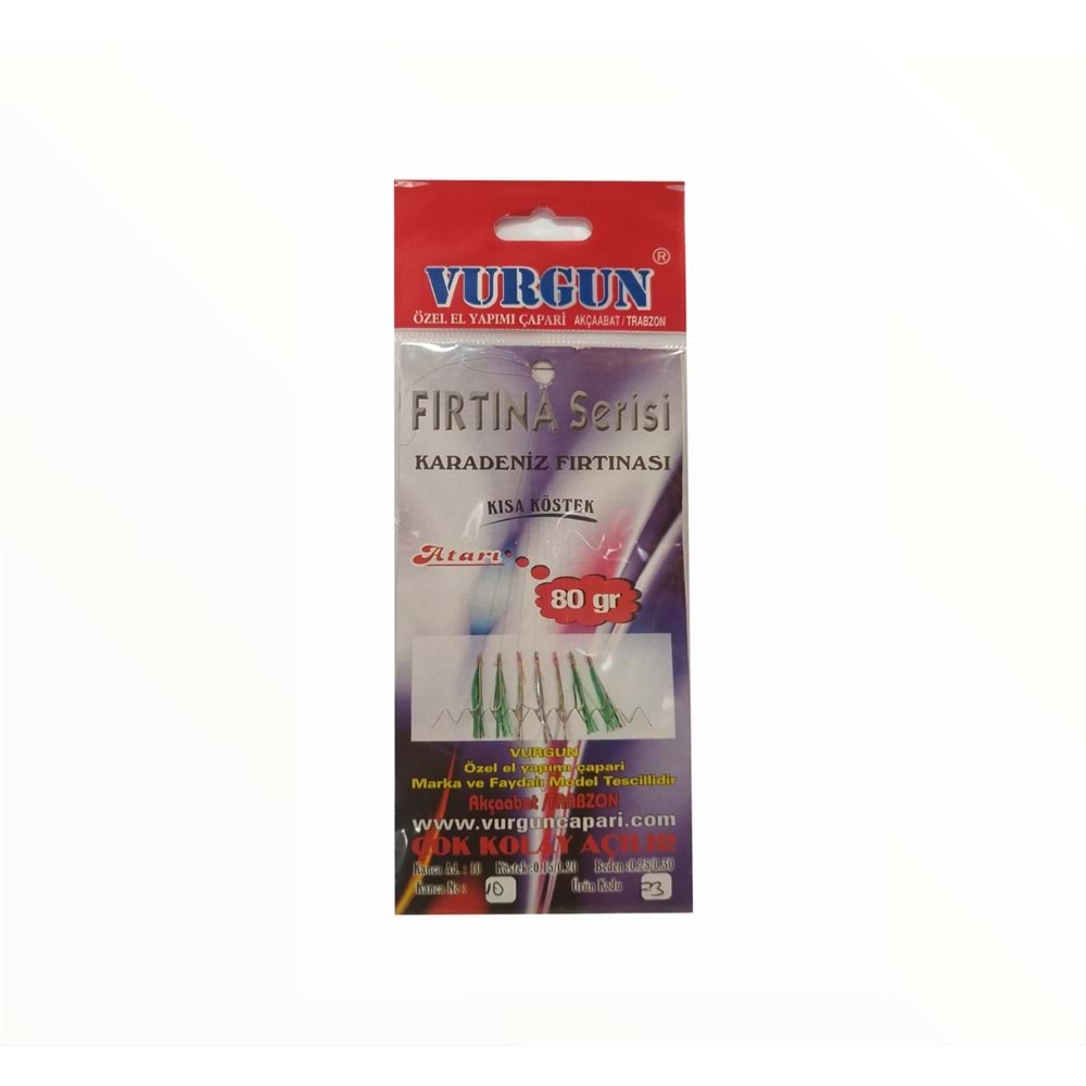 VURGUN 80gr 7 iğneli 2 Renkli Renkli Organze Çapari