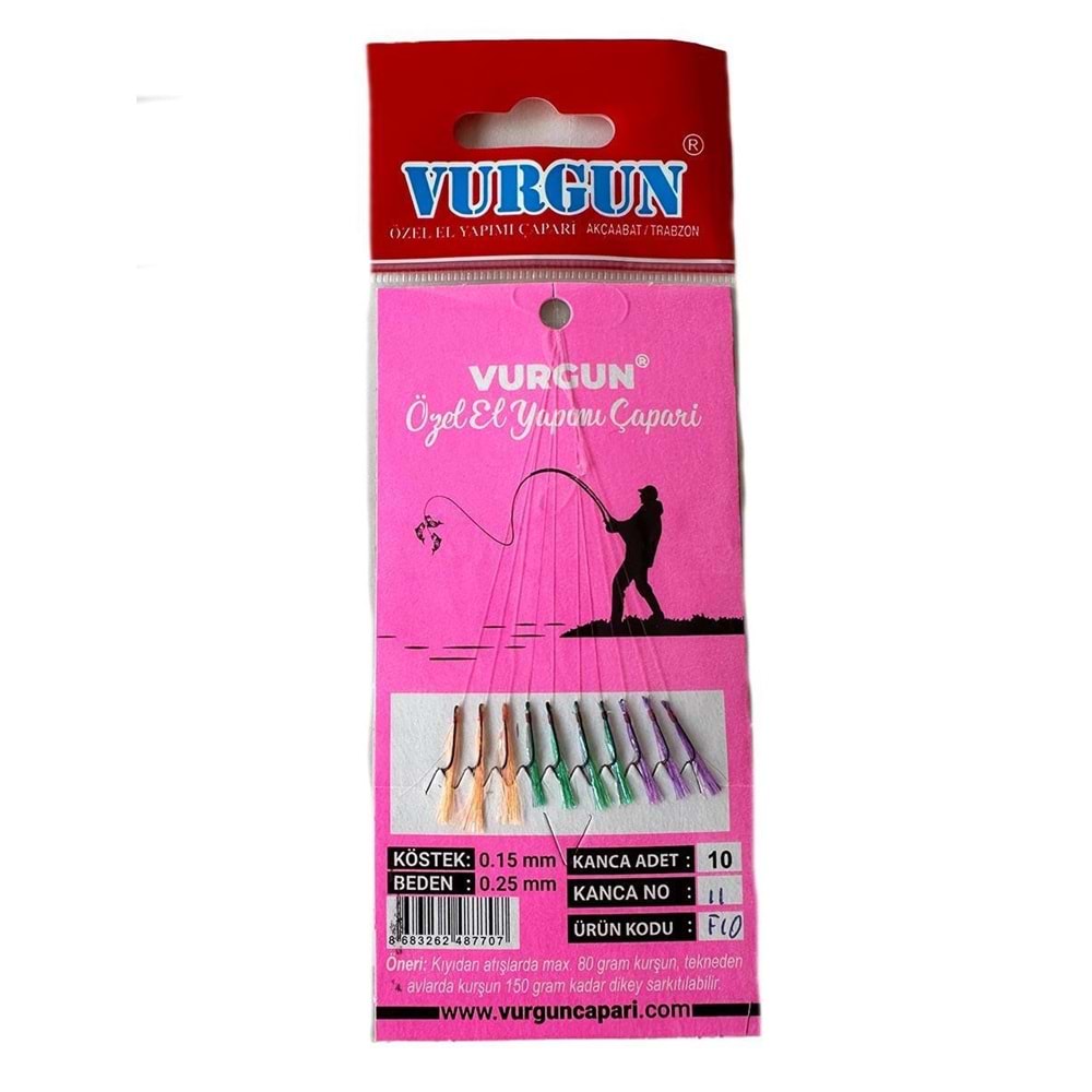 VURGUN 80gr 10 iğneli Üç Renkli Renkli Organze Çapari