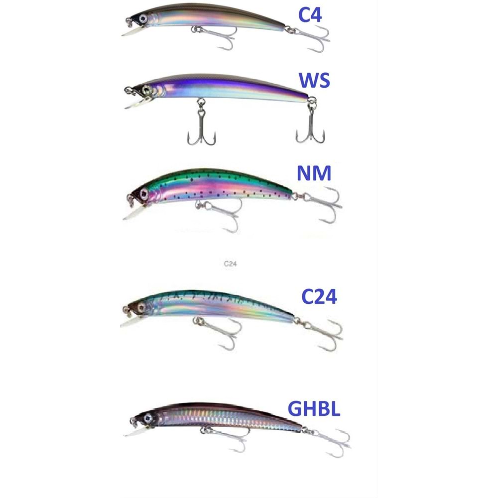 YOZURI CRYSTAL MINNOW SINKING F10 110MM - RENK KODLARI - C4