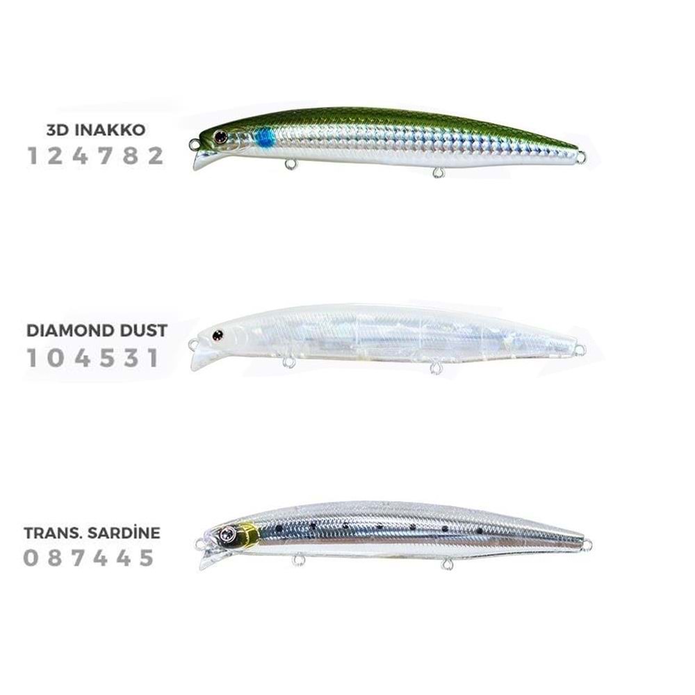 Daiwa Shoreline Shiner Z Vertice 120 F SSR Suni Yem - RENK KODLARI - DIAMOND DUST