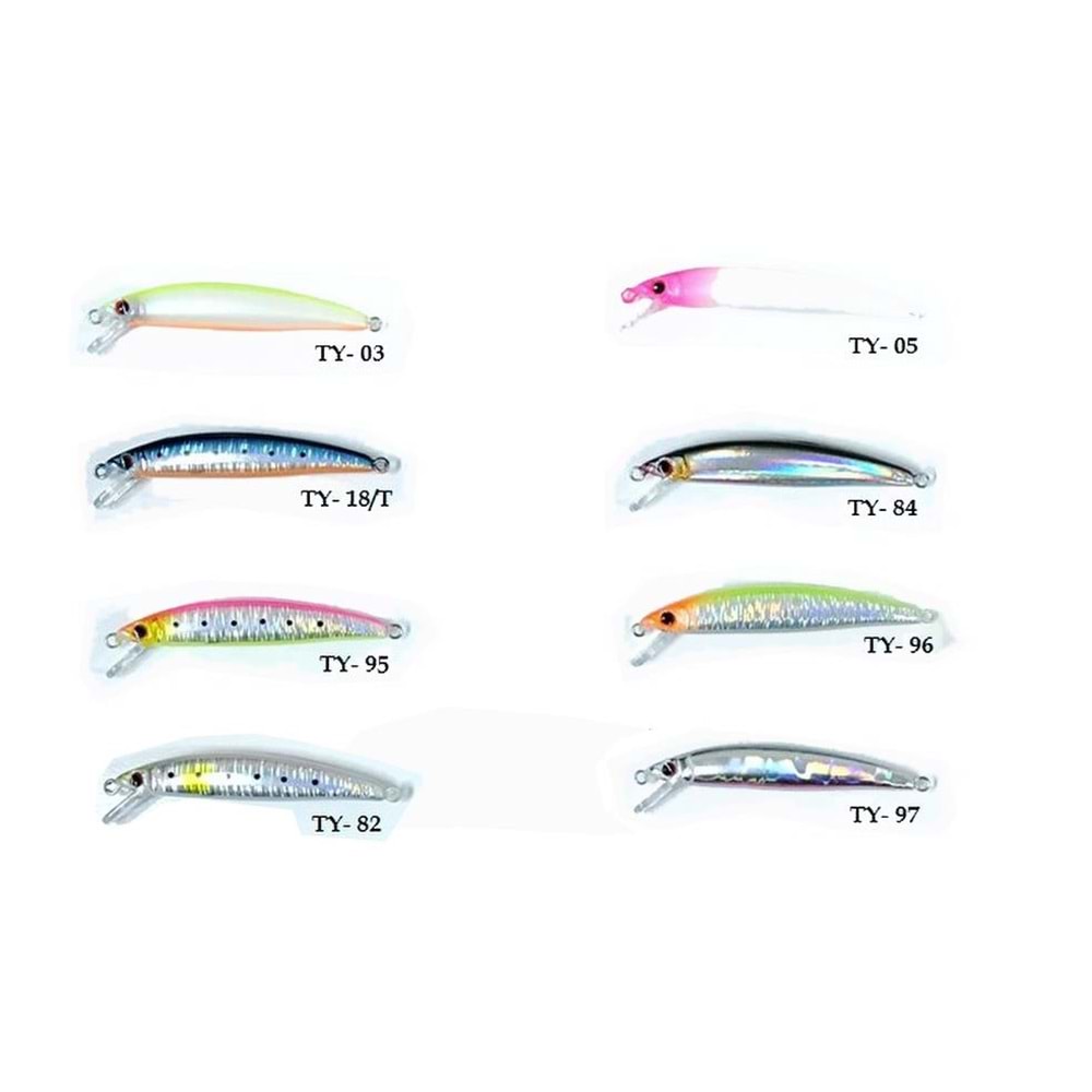 TURKO 70mm 3,8gr Kurşun Arkası Rapala Maket Balık - RENK KODLARI - TY-18-T