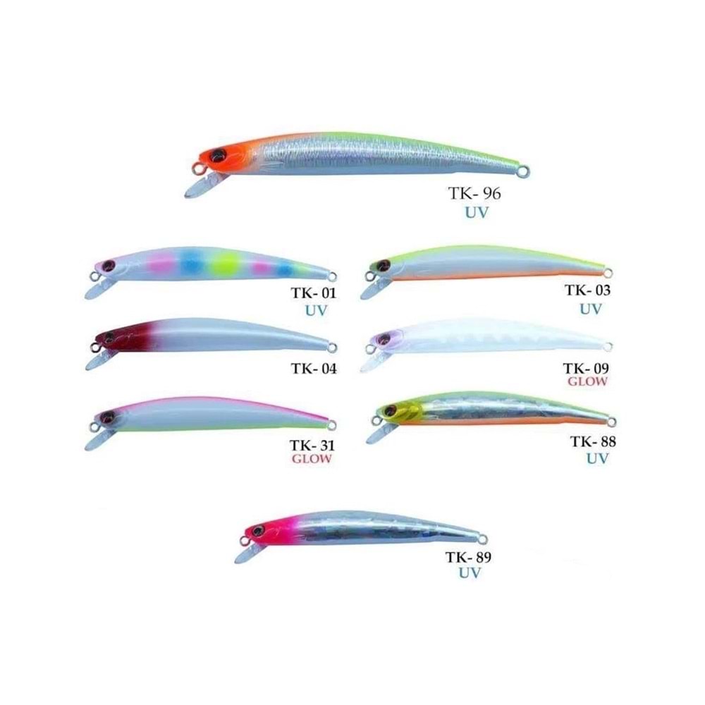 TURKO 90mm 5,4gr Kurşun Arkası Rapala Maket Balık - RENK KODLARI - TK-96
