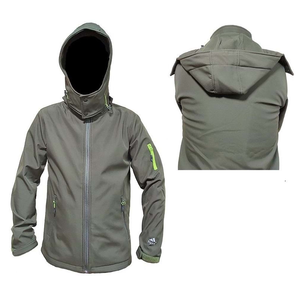 Fiyort Erkek Outdoor Haki Su Geçirmez Softshell Mont FY80 - L