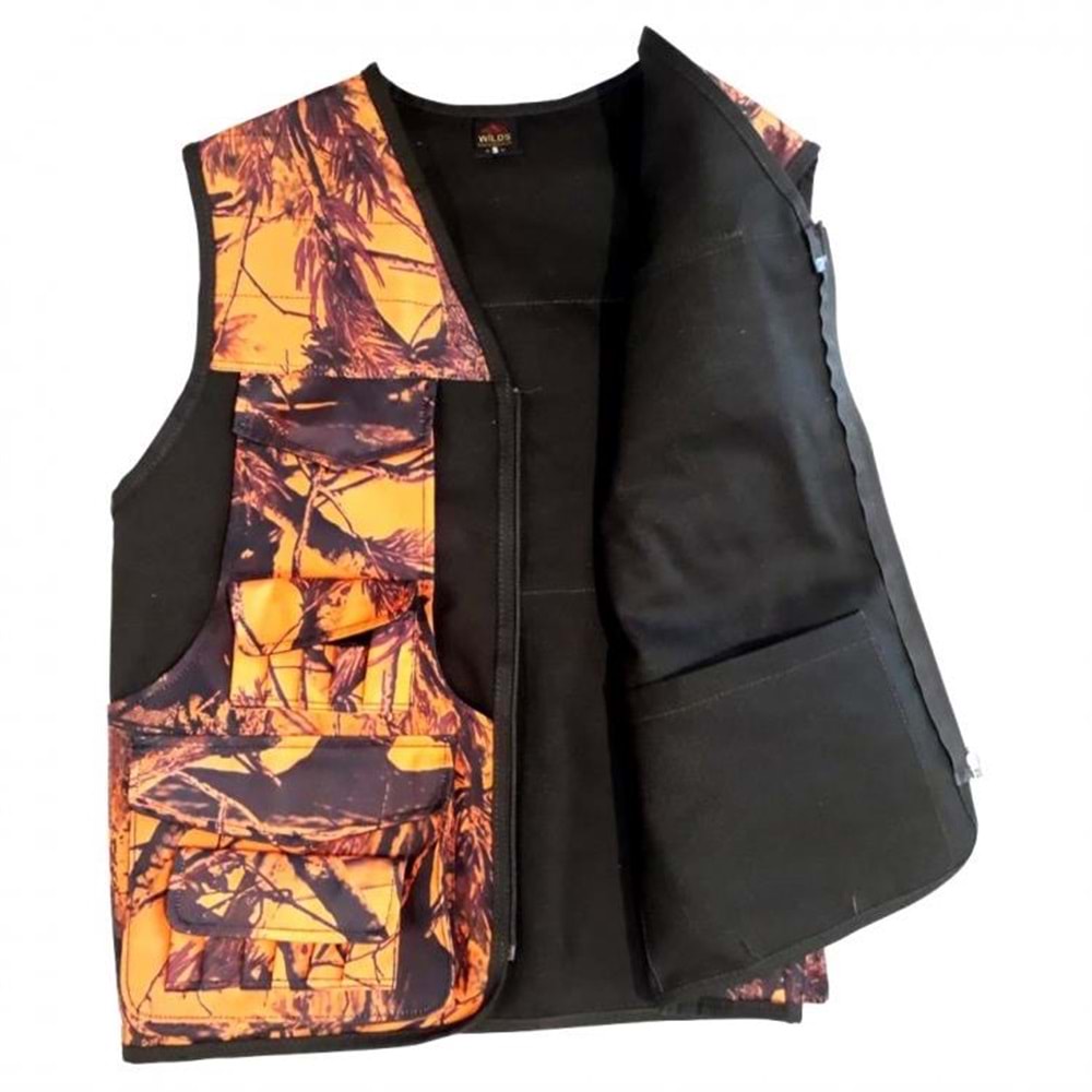 HAKİ TURUNCU KAMUFLAJ AVCI YELEĞİ YEL27173HT - M