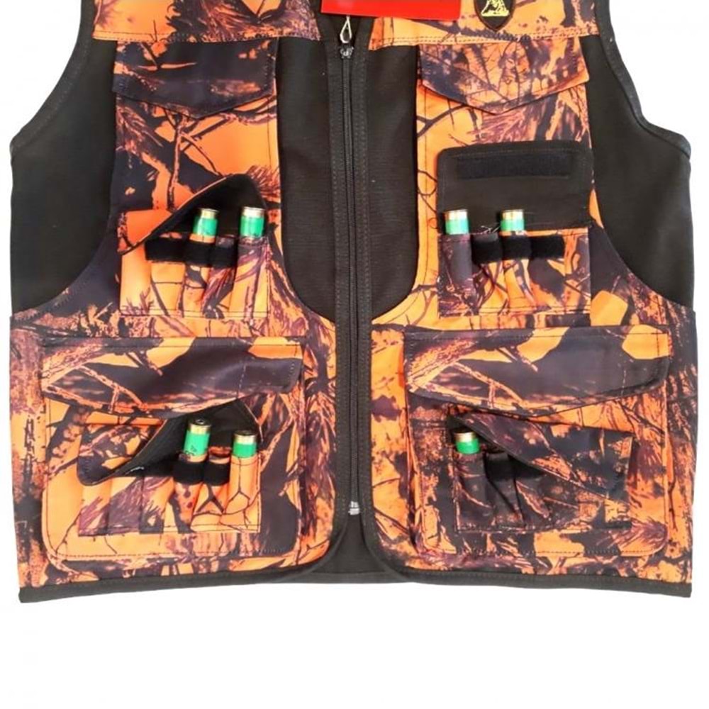 HAKİ TURUNCU KAMUFLAJ AVCI YELEĞİ YEL27173HT - M