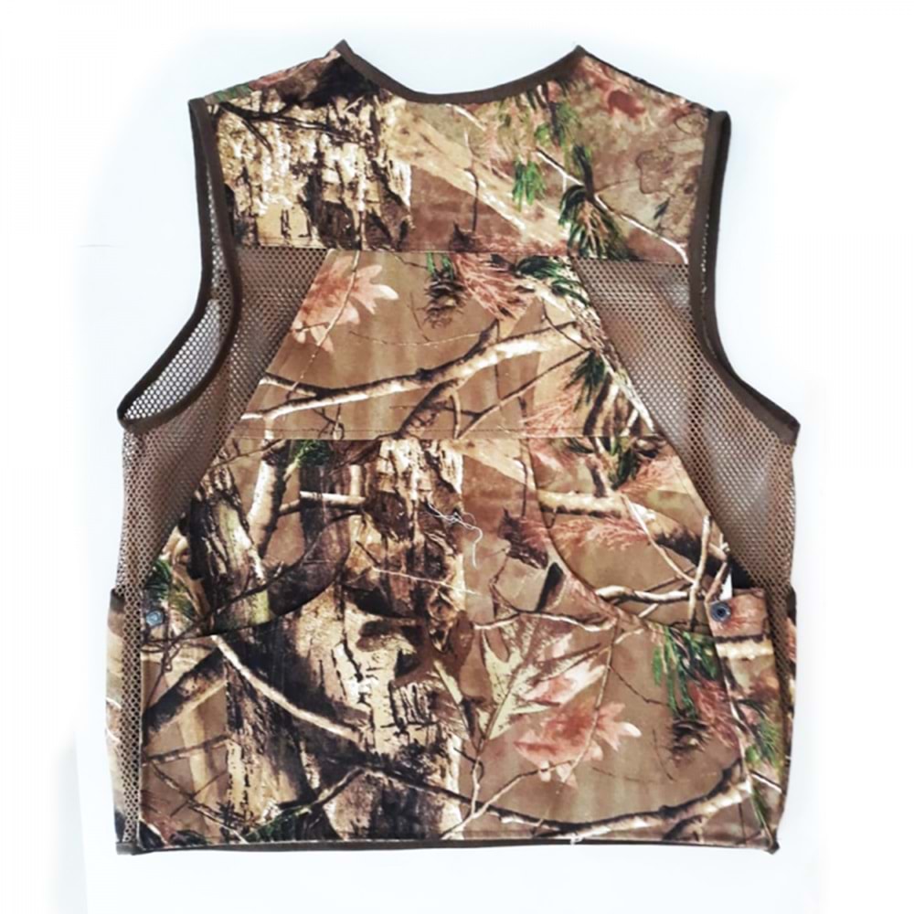 YEL 27161 KALIN KUMAŞ FİLELİ MEŞE AVCI YELEĞİ - S