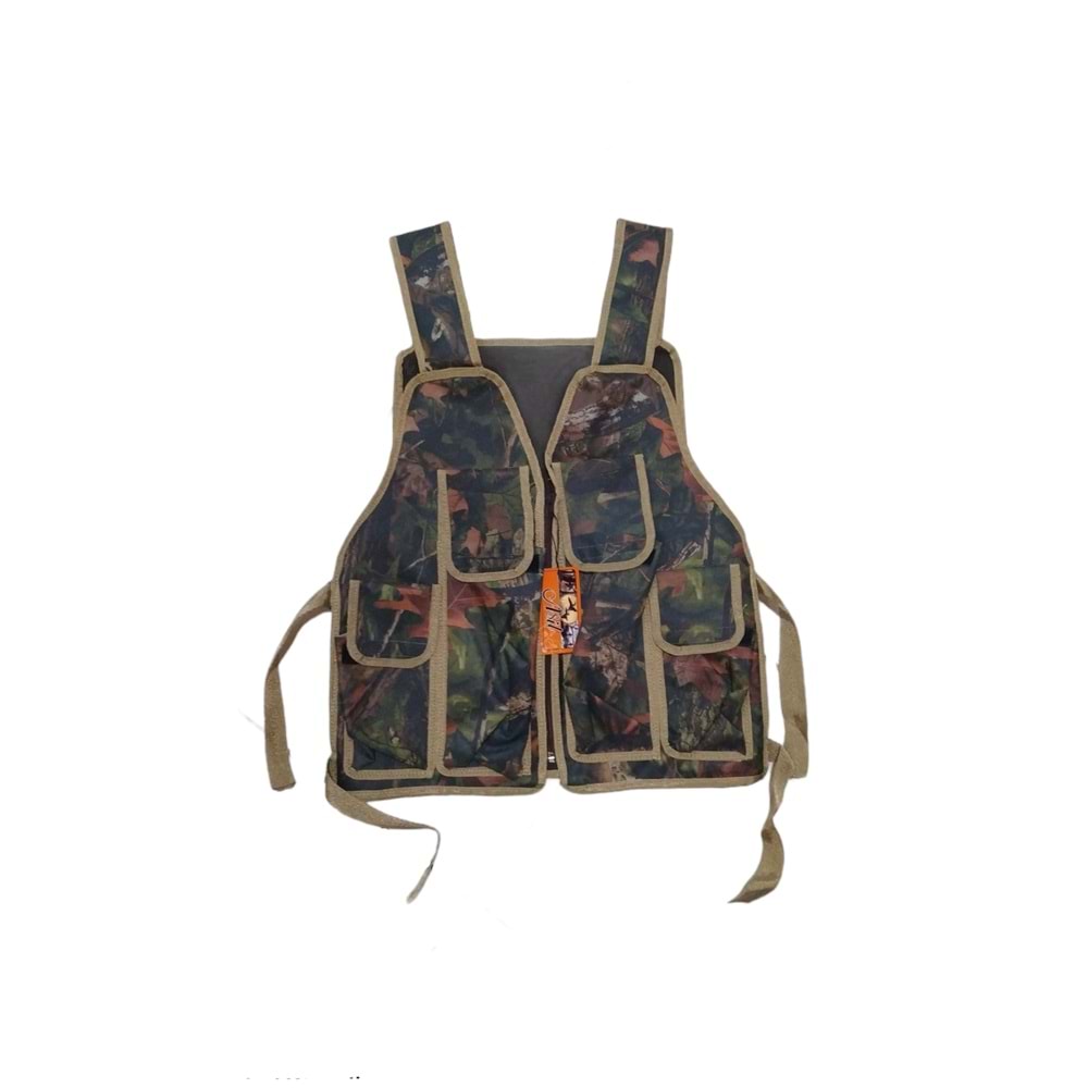 ORMAN DESENLİ ŞARJÖRLÜ KOLONLU AVCI YELEK - YEL1032