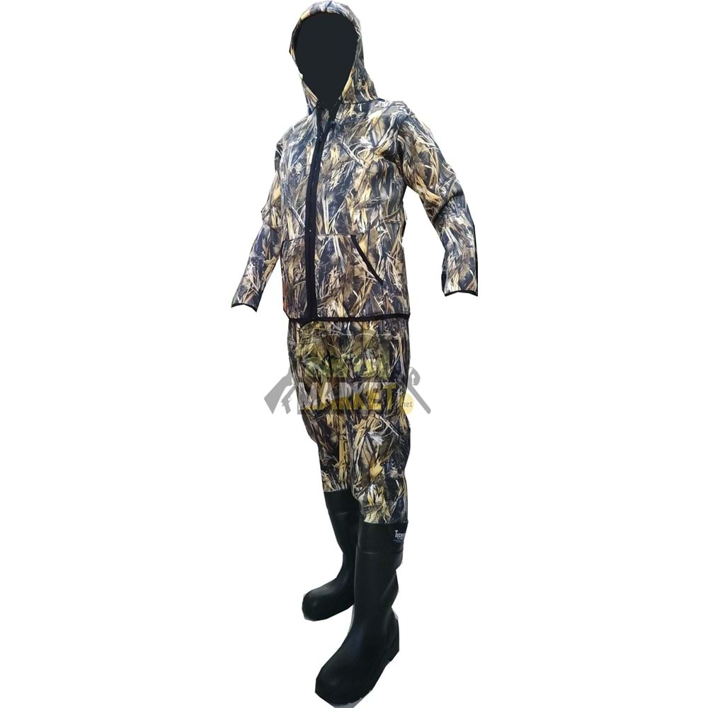 42 NUMARA POLYMER ÇİZMELİ NEOPREN TULUM KAPŞONLU MONT TAKIM - 3XL