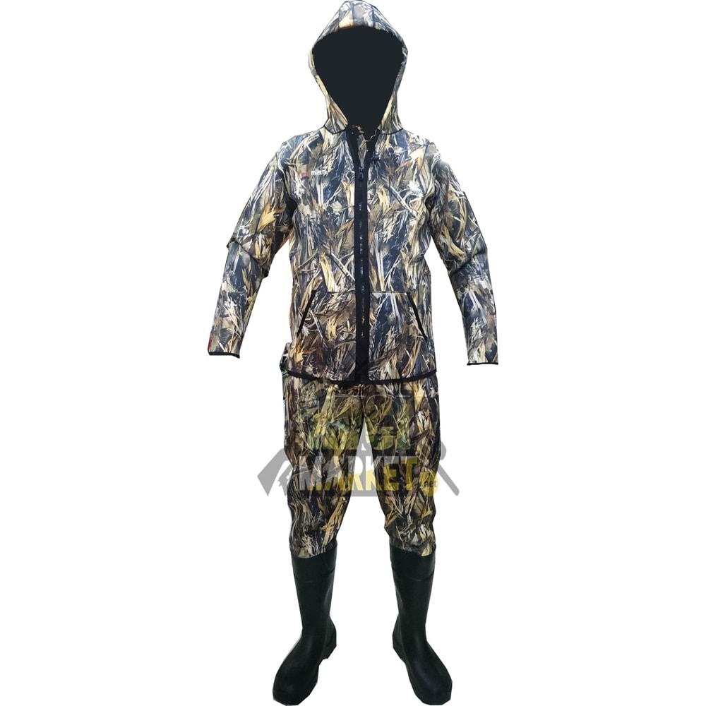 44 NUMARA POLYMER ÇİZMELİ NEOPREN TULUM KAPŞONLU MONT TAKIM - 3XL