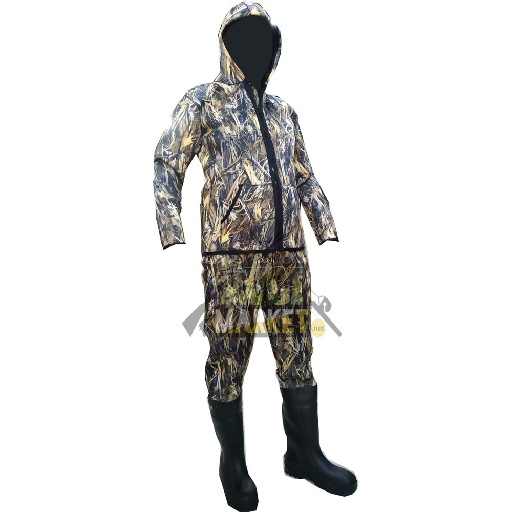 44 NUMARA POLYMER ÇİZMELİ NEOPREN TULUM KAPŞONLU MONT TAKIM - 3XL