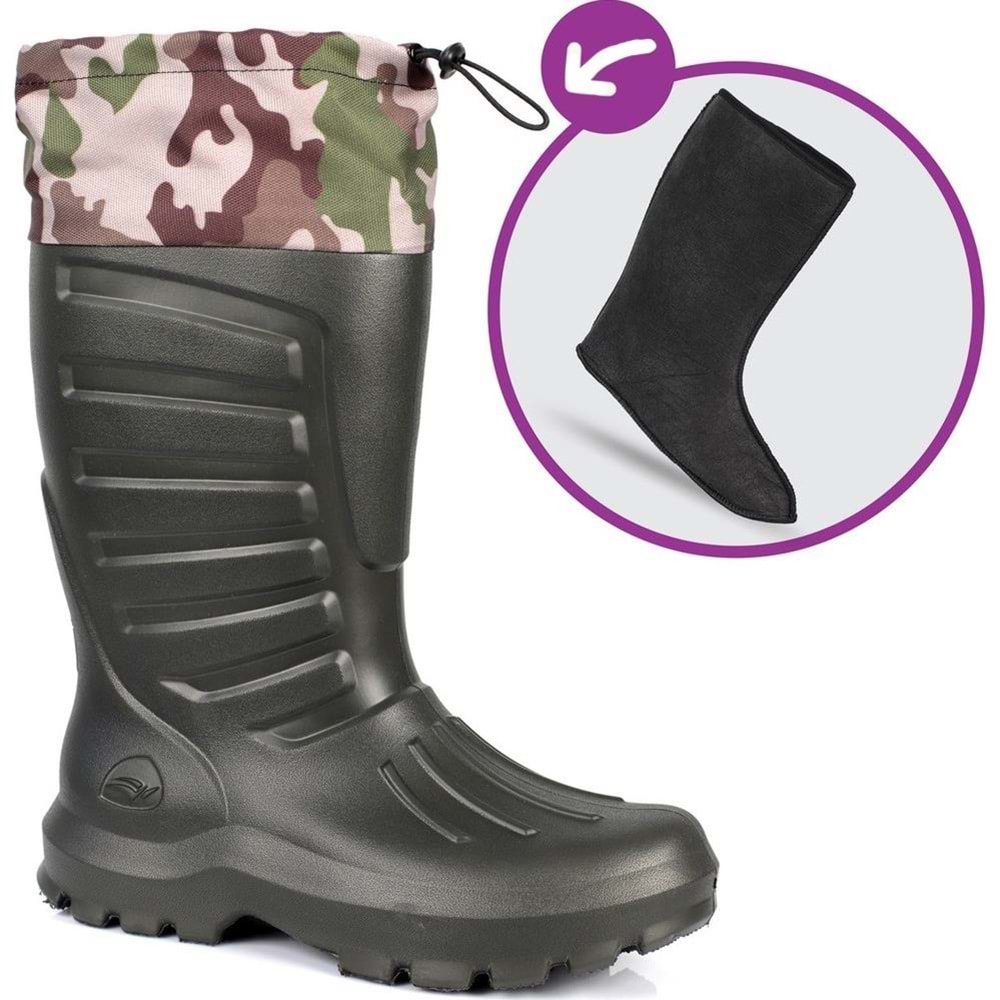 ASİL KONÇLU TERMAL ÇORAPLI EVA HAFİF AVCI ÇİZME - 42