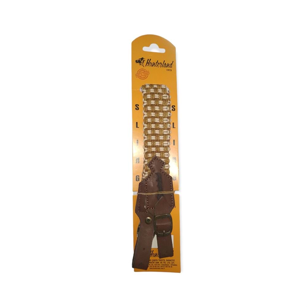 Hunterland Hasır Askı Kayışı Camel Beyaz ASK05-CB