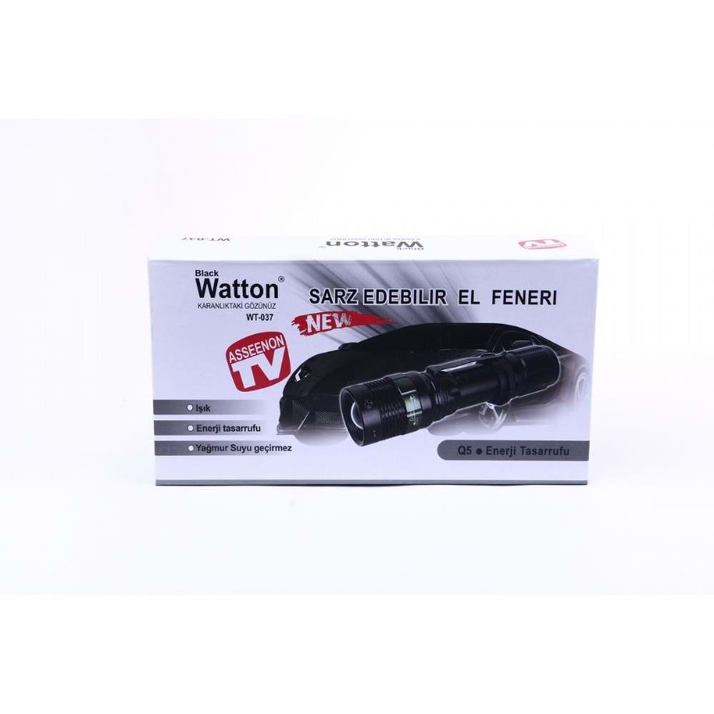 Watton WT-037 Orjinal 500 Lümen Şarjlı Zoomlu Acil Durum Feneri