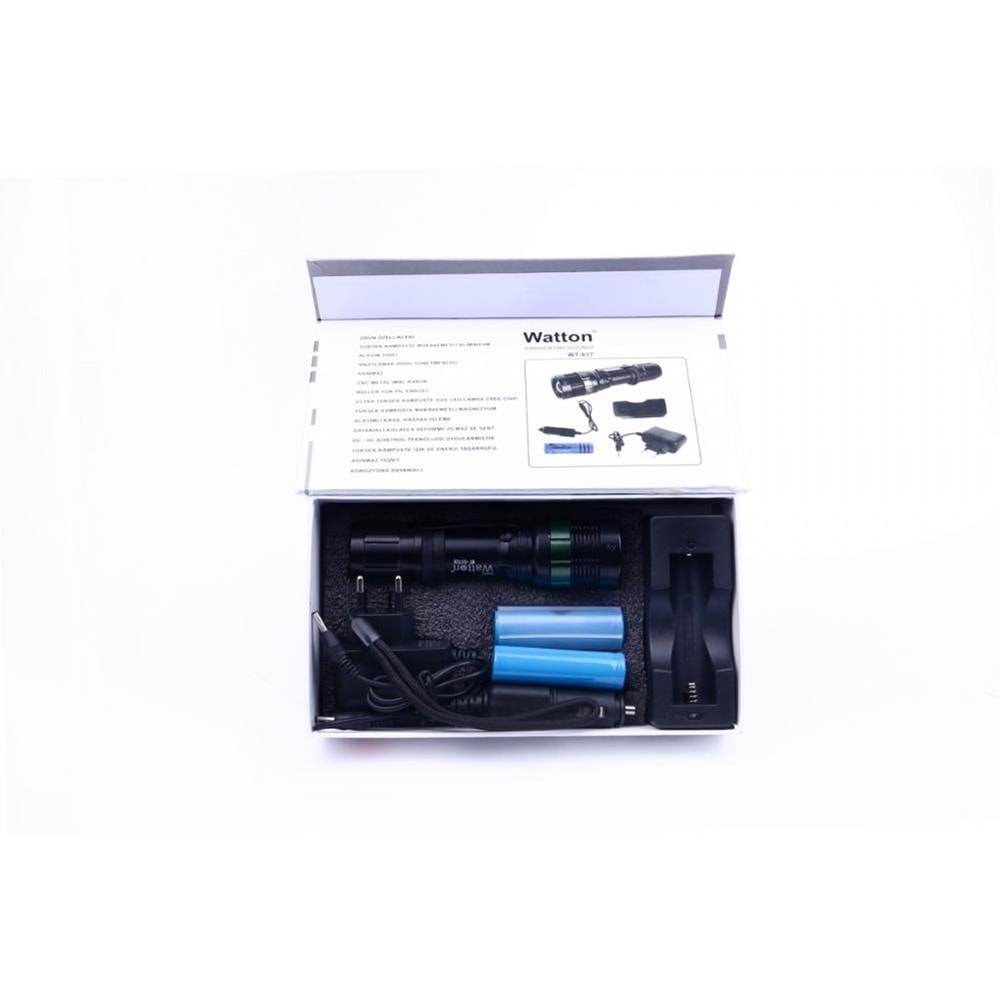 Watton WT-037 Orjinal 500 Lümen Şarjlı Zoomlu Acil Durum Feneri