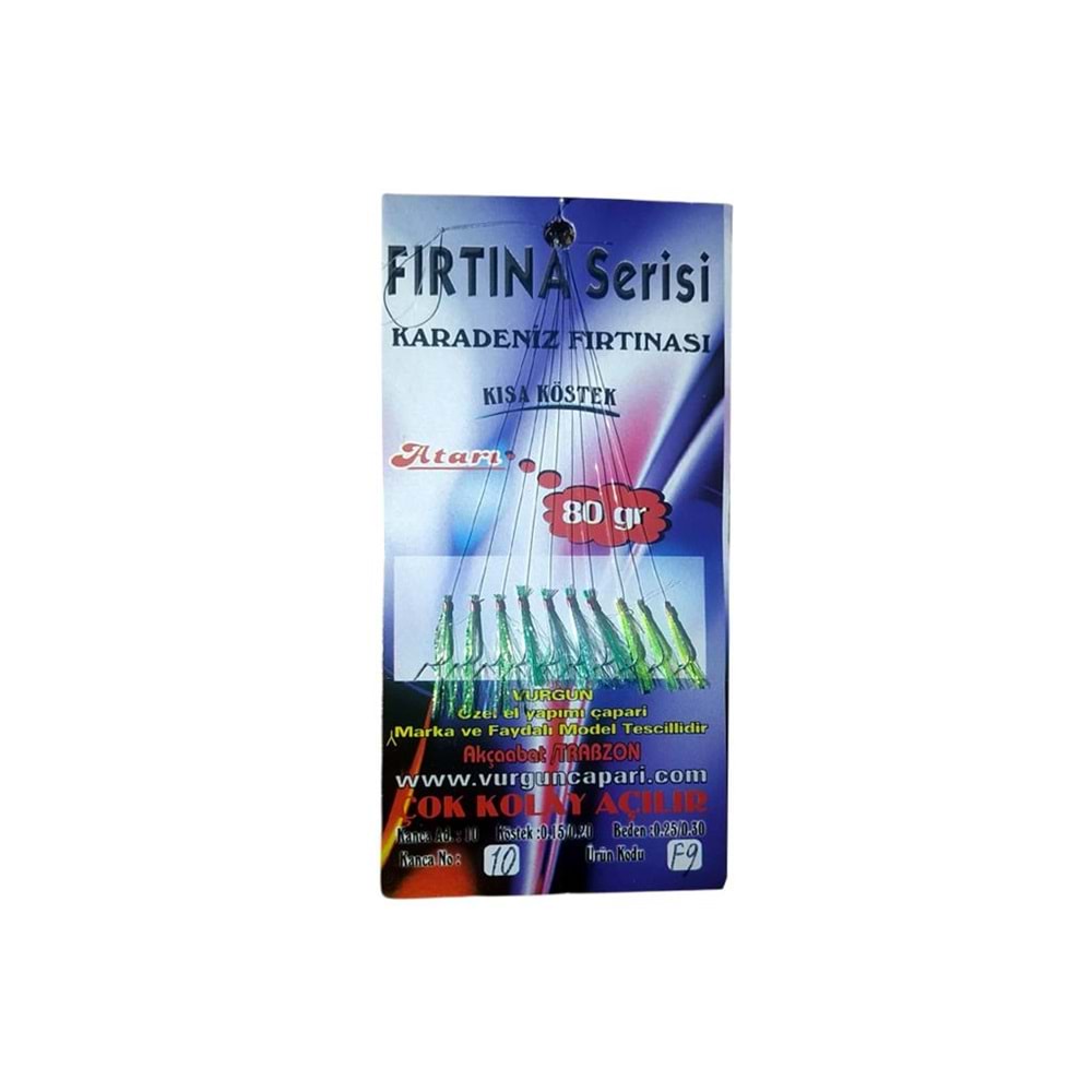 VURGUN 80gr 10 iğneli 3 Renk Yeşil Organze Çapari