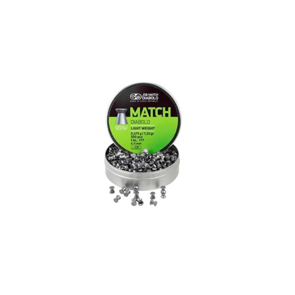 JSB MATCH DIABOLO LIGHT WEIGHT 4.5MM HAVALI SAÇMA 500PCS
