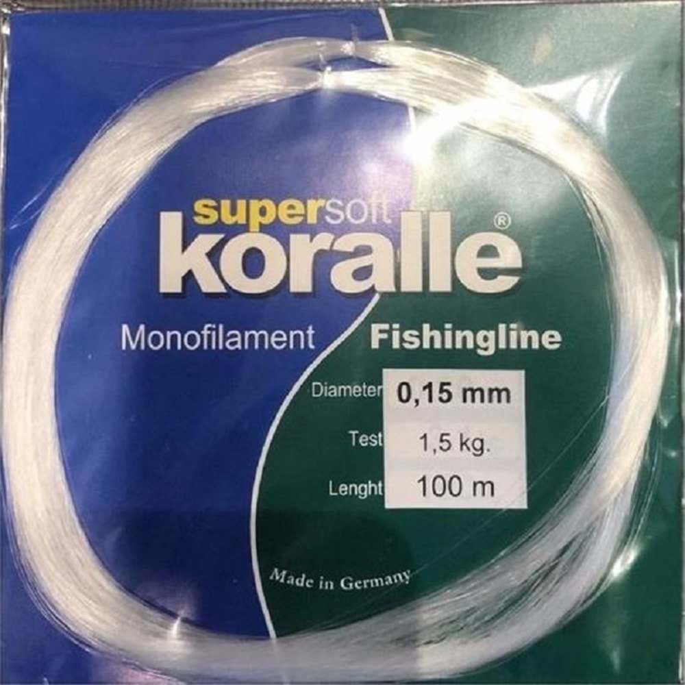 Koralle 100m Poşet Misina - 0.10MM