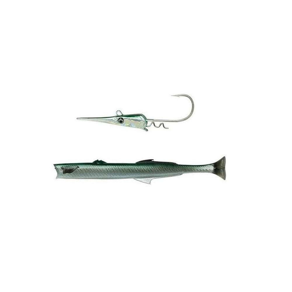 Savage gear Line Thru Green Needlefish Pulsetail 2+1 30cm 85gr Silikon Zargana Sahtesi