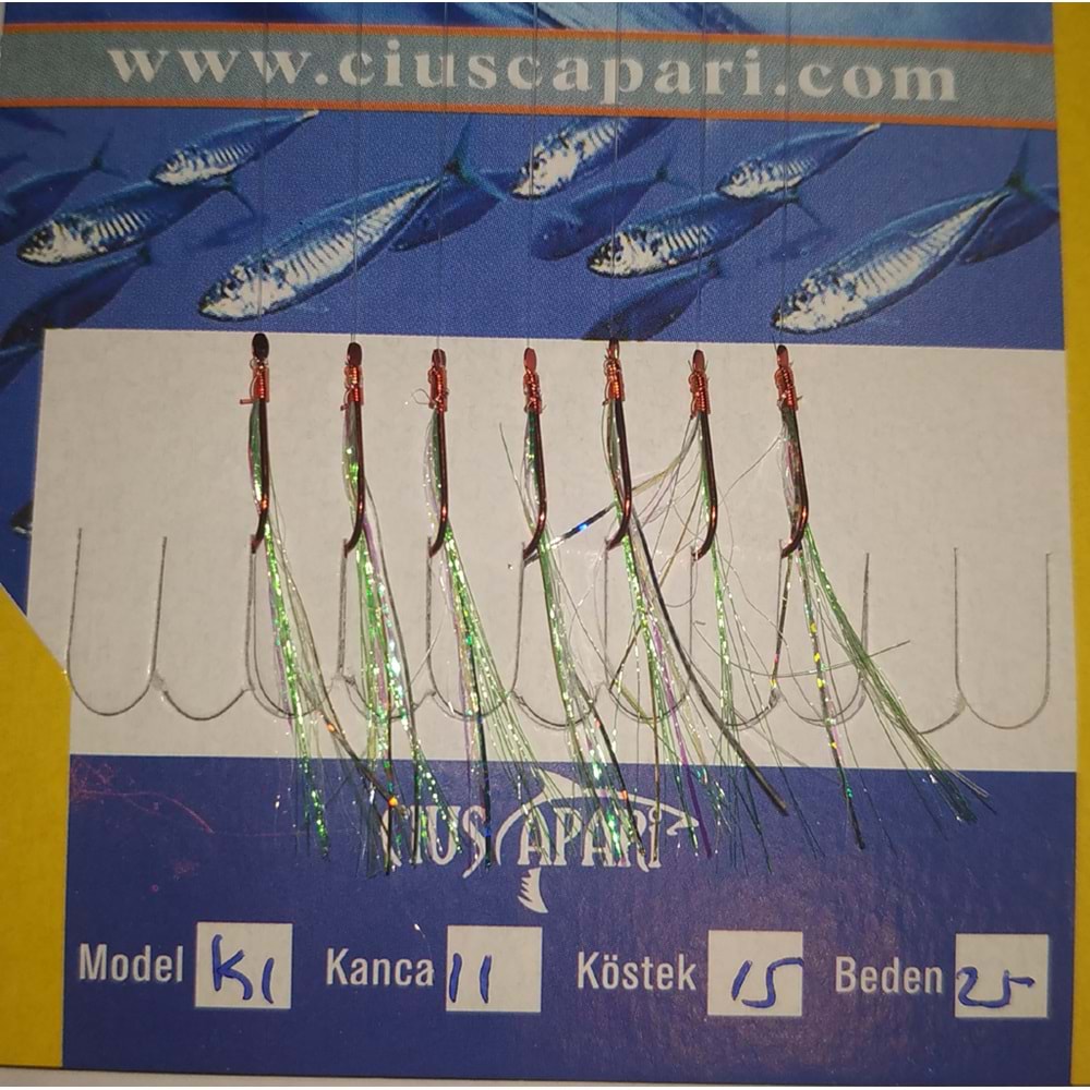 K1 KIRMIZI 7 İĞNELİ YEŞİL SİMLİ KISA KÖSTEK MARMARA SERİSİ ÇAPARİ