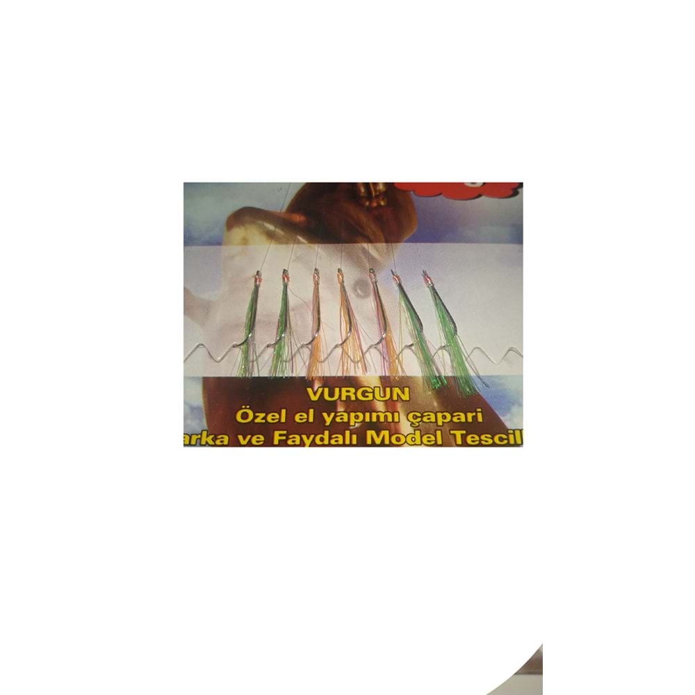 VURGUN 80gr 7 iğneli Yeşil Turuncu Renkli Organze Çapari