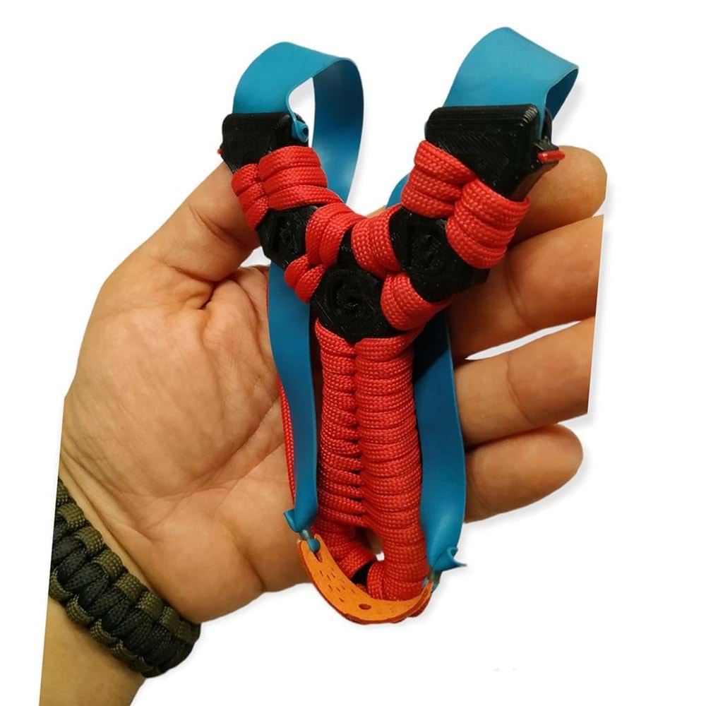 Avcı Sapanı Arpacıklı Paracord İpli Profesyonel Slingshot