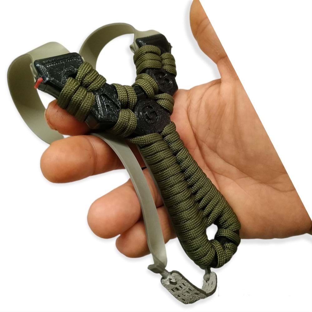 Avcı Sapanı Arpacıklı Paracord İpli Profesyonel Slingshot