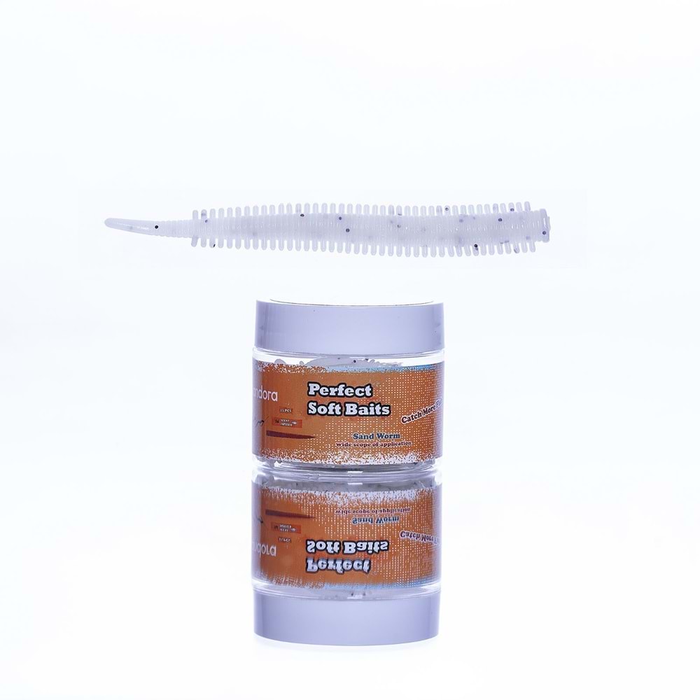 Pandora Karides Kokulu Perfect Soft Baits Sand Worm 7cm Kavanozlu Ambalaj - PEARL WHITE
