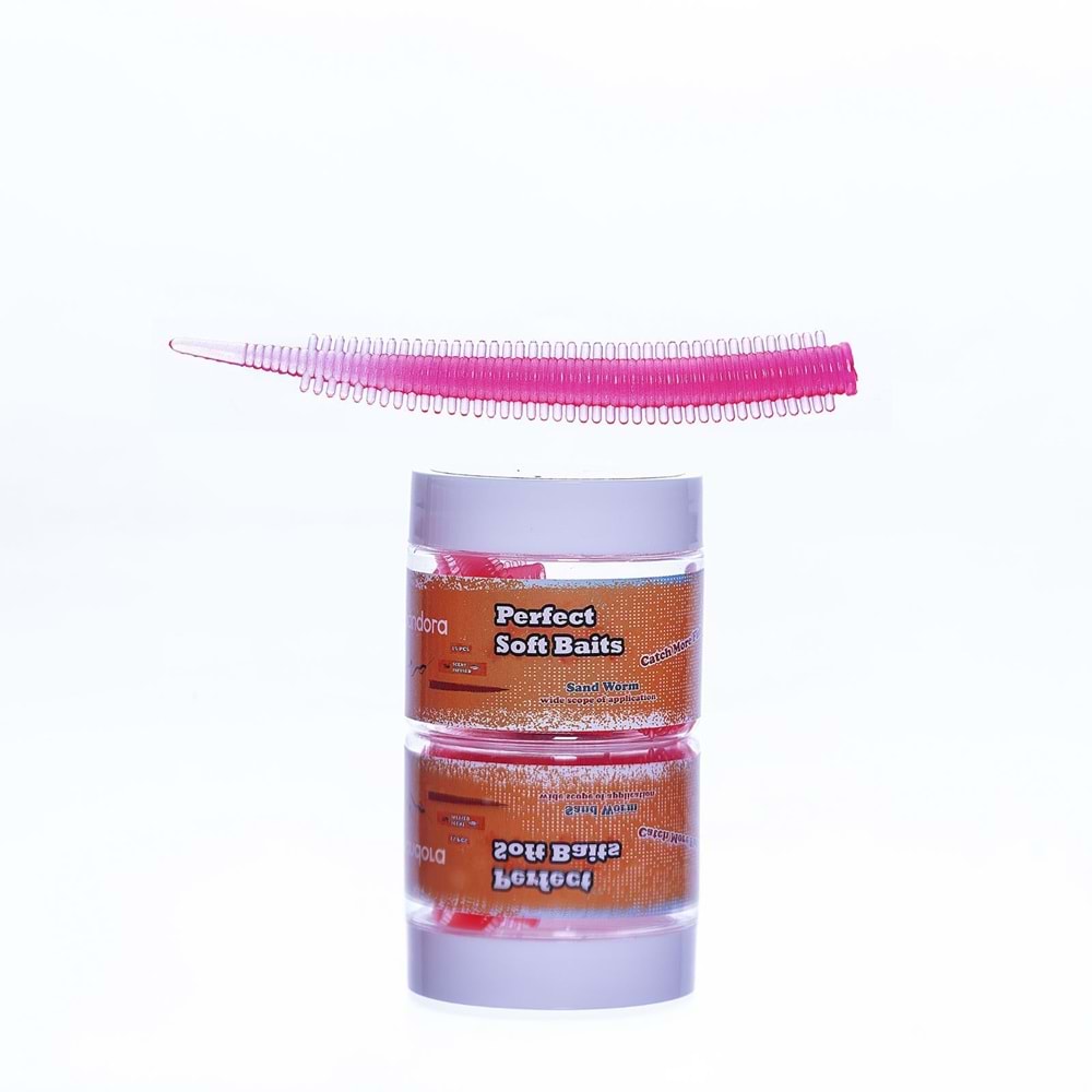 Pandora Karides Kokulu Perfect Soft Baits Sand Worm 7cm Kavanozlu Ambalaj - PINK