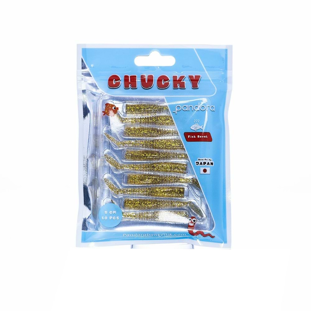 Pandora Chucky 5cm 10 Parça Lrf Silikon Sahte Yem - GOLD GLITTER