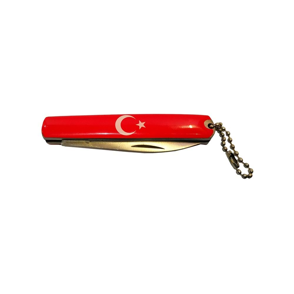 Türk Bayraklı Anahtarlık Keskin Mini Çakı