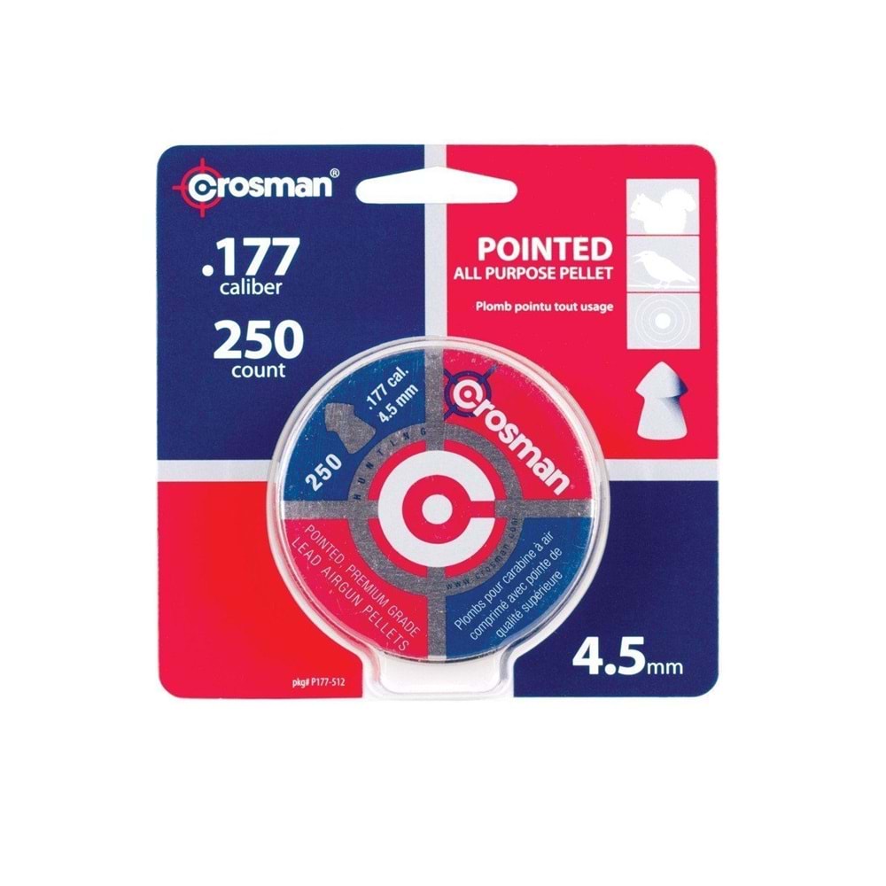 Crosman 4.5mm Pointed Sivri Havalı Saçma 250 Adet