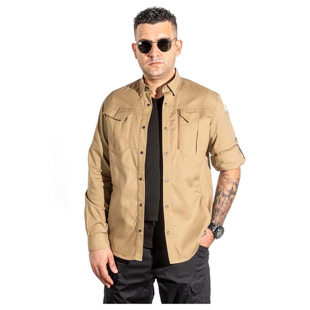 Archer 3134 Tactical Ripstop Bej Gömlek - S