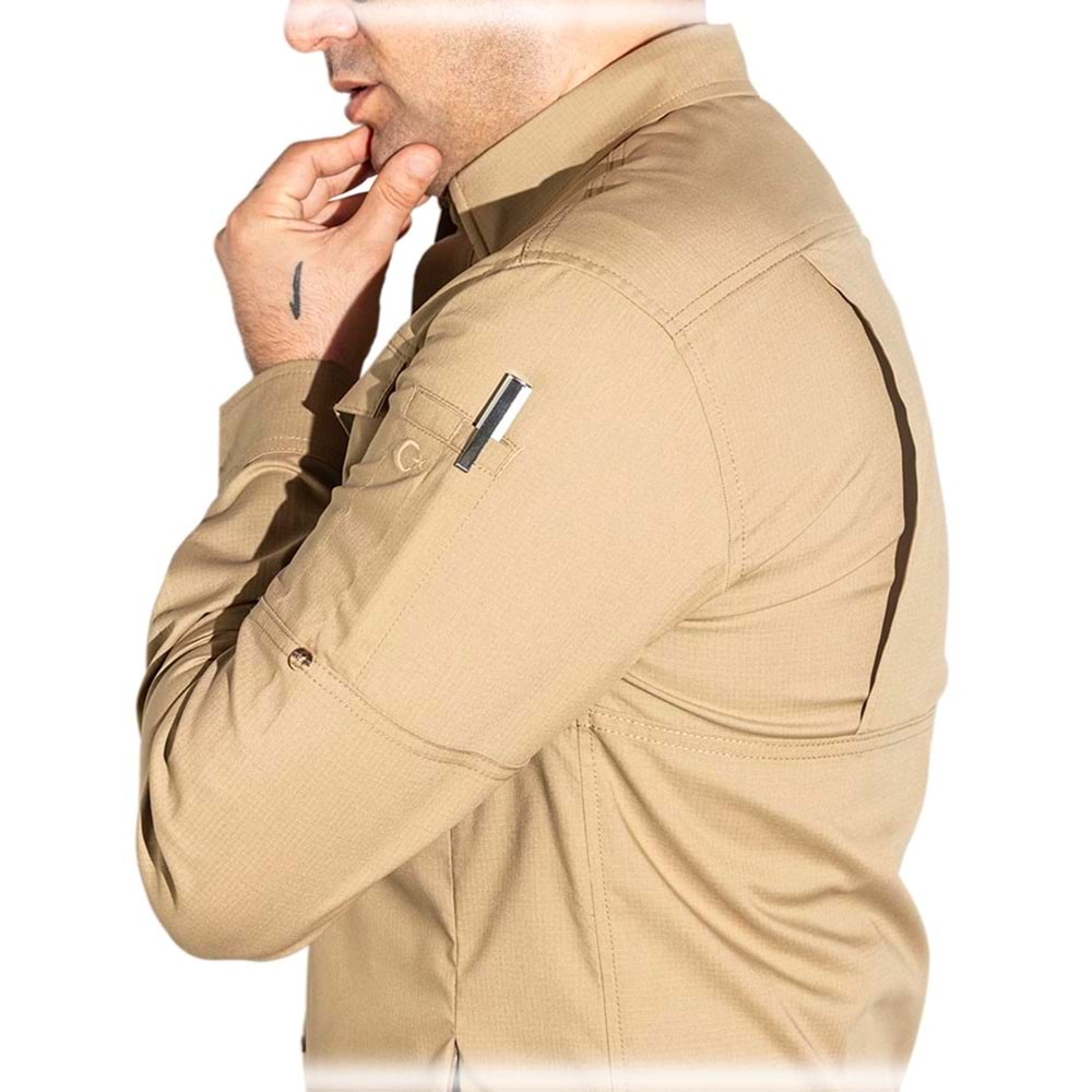 Archer 3134 Tactical Ripstop Bej Gömlek - S