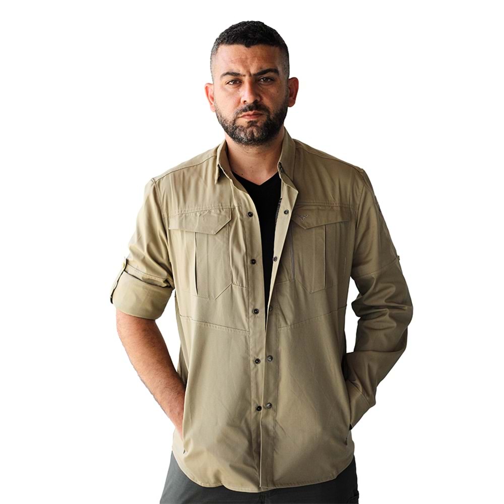 Archer 3134 Tactical Ripstop Bej Gömlek - S