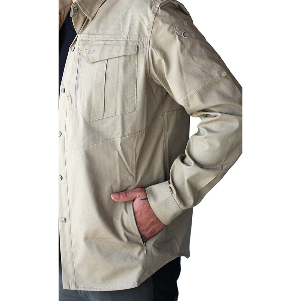 Archer 3134 Tactical Ripstop Bej Gömlek - S