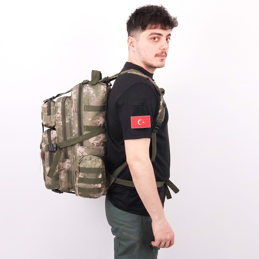 42 lt TSK Kamuflaj Taktik Outdoor Sırt Çantası