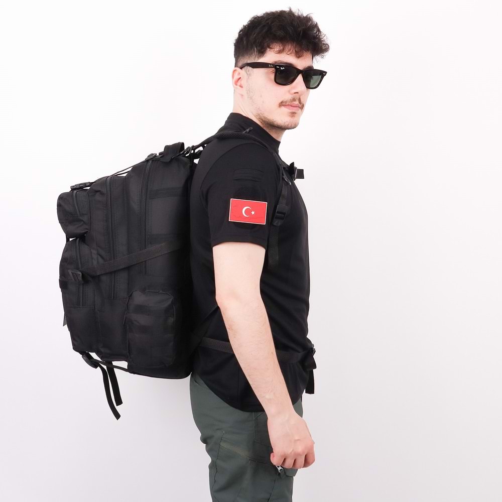 42 lt Siyah Taktik Outdoor Sırt Çantası