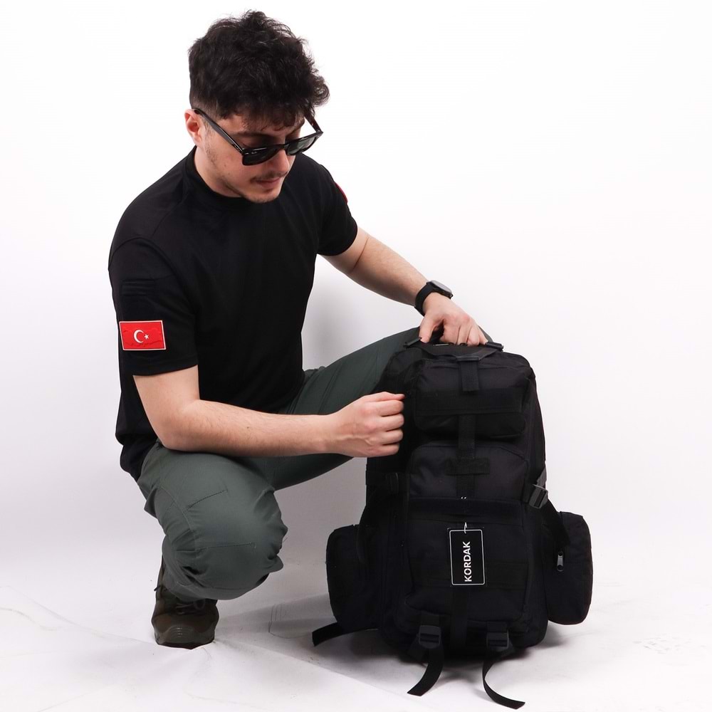 42 lt Siyah Taktik Outdoor Sırt Çantası