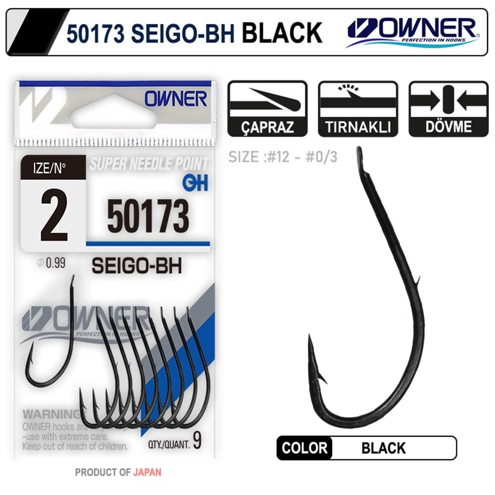 Owner 50173 Seigo-Bh Black Tırnaklı Olta İğnesi - NO-1