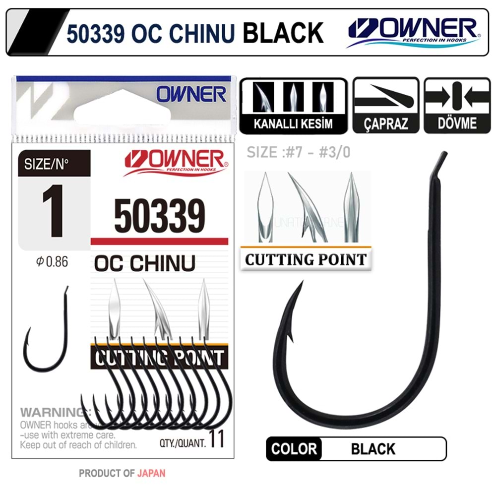Owner 50339 Cut Chinu Siyah Olta İğnesi - NO-2