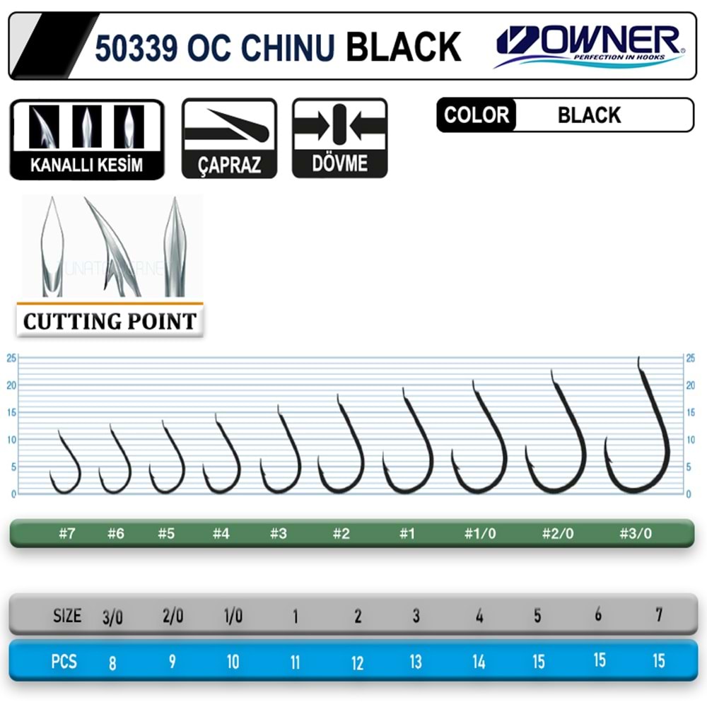 Owner 50339 Cut Chinu Siyah Olta İğnesi - NO-2