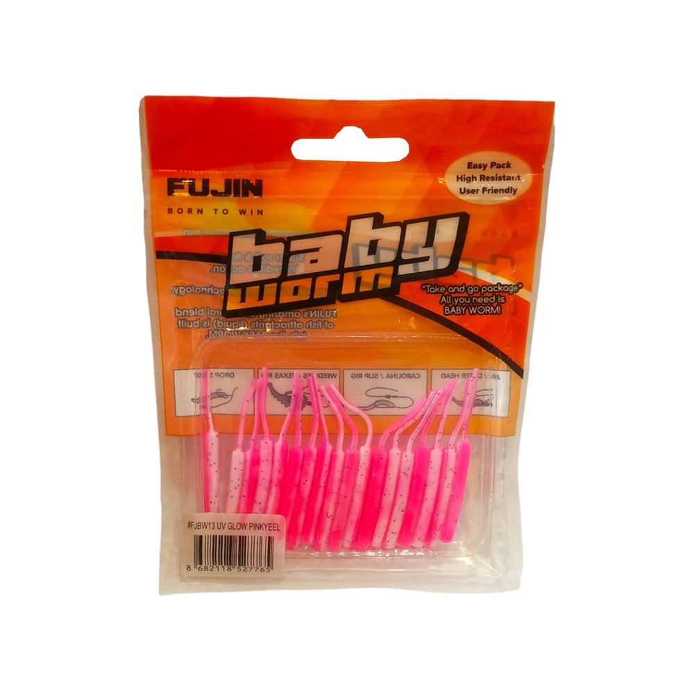 Fujin Baby Worm 5.2cm Floating LRF Silikonu - UV GLOW PİNKYEEL