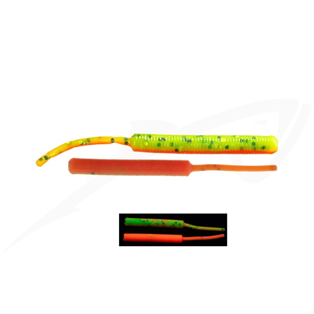 Fujin Baby Worm 5.2cm Floating LRF Silikonu - UV FIRE TIGER