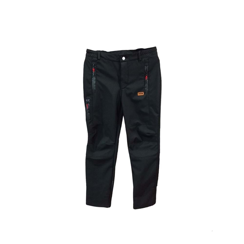 Siyah Softshell Pantalon İçi Polarlı Gizli Fermuarlı - XXL