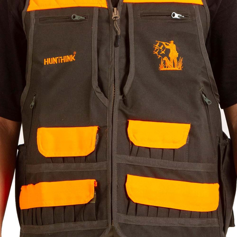 Hunthink Haki Turuncu Avcı Yeleği - XL