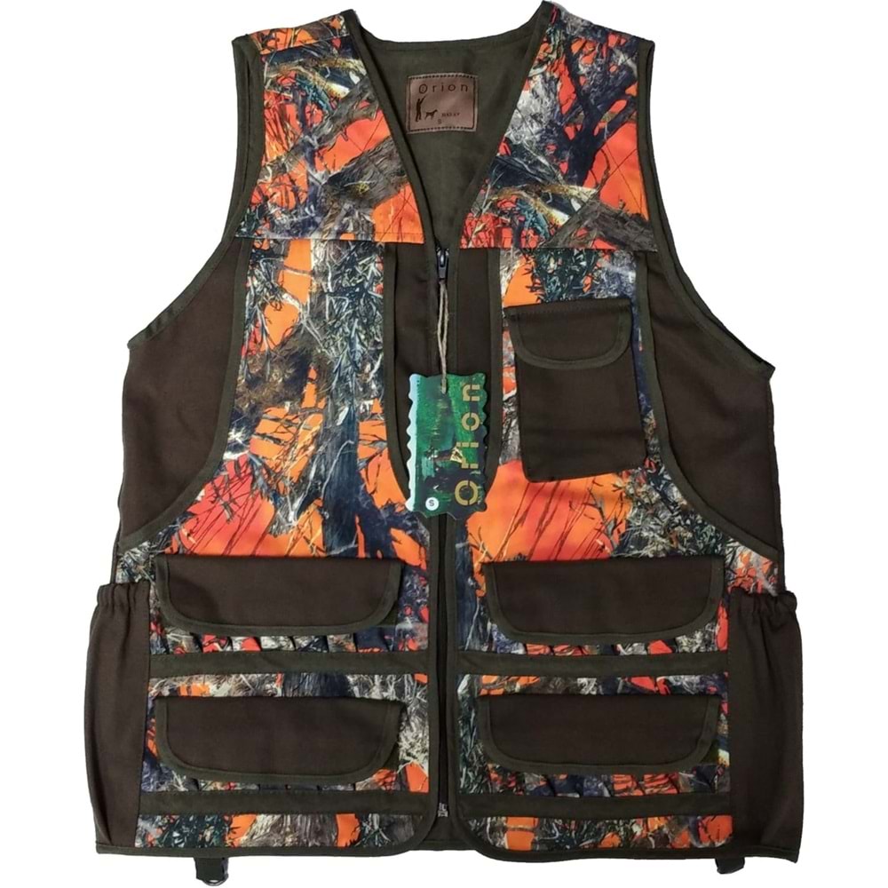 Orion 601 Haki Üzeri Kırmızı Orman Desenli Avcı Yeleği - M