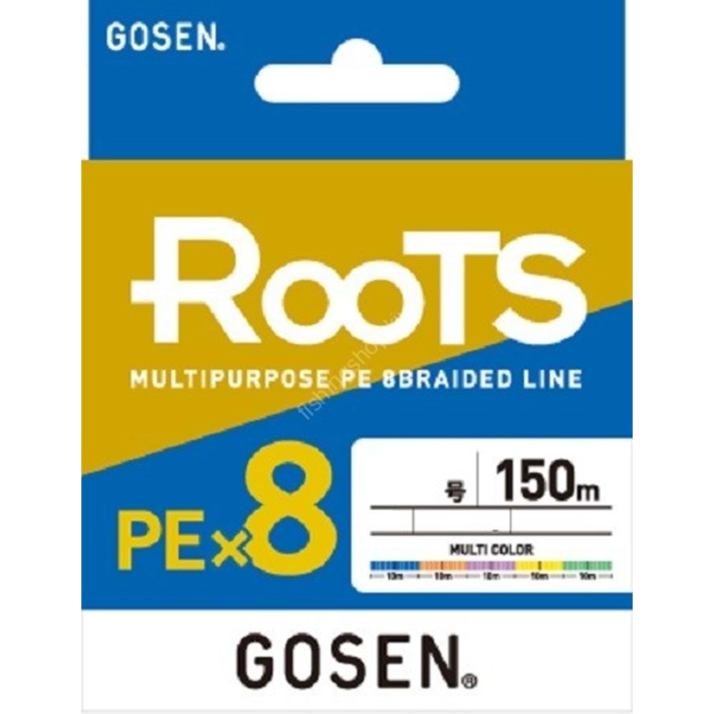 0.8PE 0.153mm Gosen X8 Roots PE 8 Örgü Spin İp Misina 150mt Multi Color